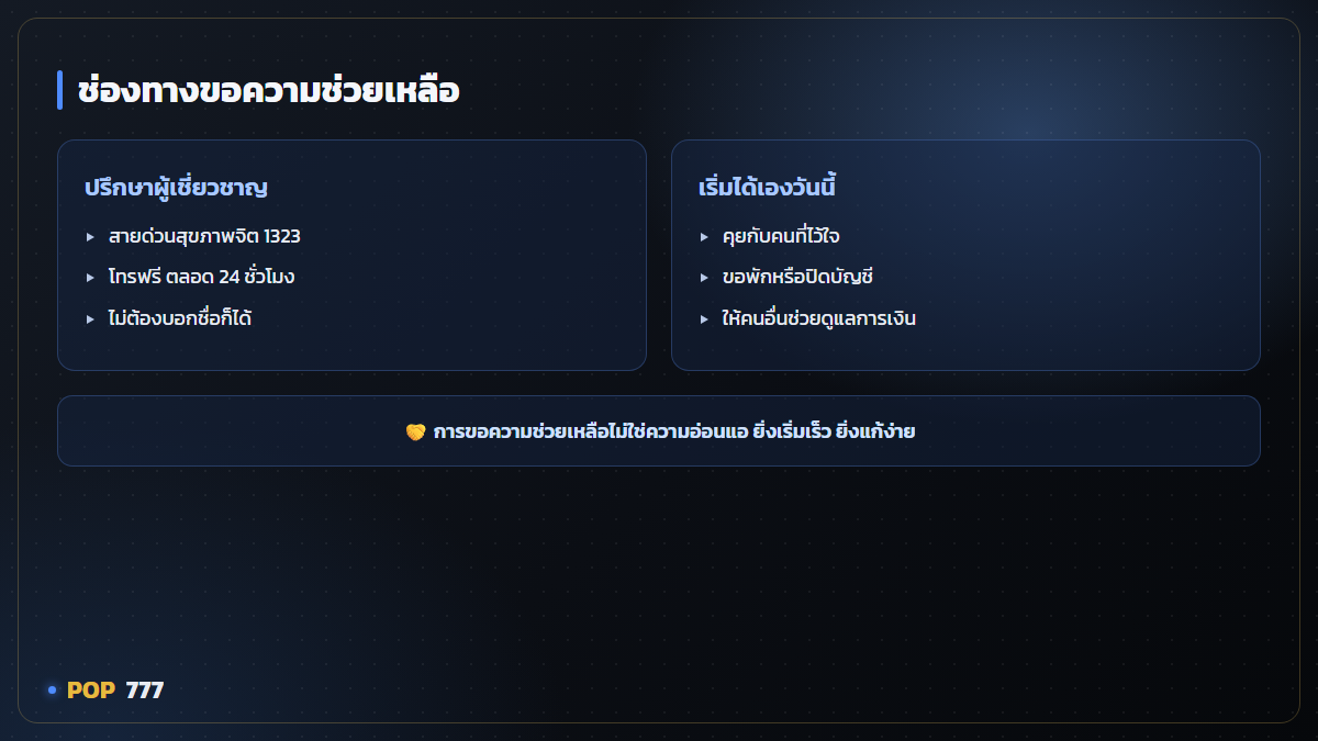 เล่นเกินควบคุม ขอความช่วยเหลือที่ไหน สายด่วน 1323 อินโฟกราฟิก