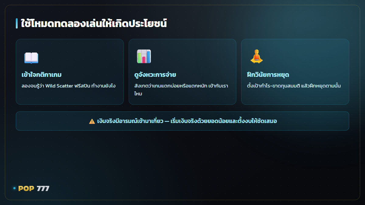 ทดลองเล่นสล็อตฟรี (โหมดเดโม) ใช้ให้เป็นก่อนลงเงินจริง อินโฟกราฟิก
