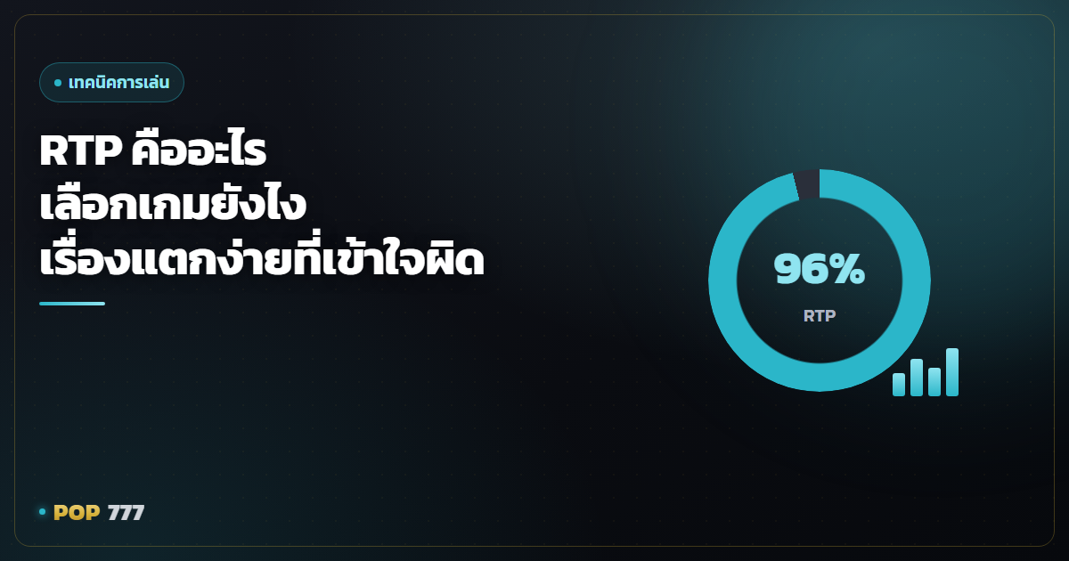 RTP คืออะไร เลือกเกมสล็อตยังไงให้เข้าใจ และความจริงเรื่องแตกง่าย